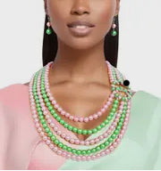 AKA Alpha Kappa Alpha Pearls Necklace Set