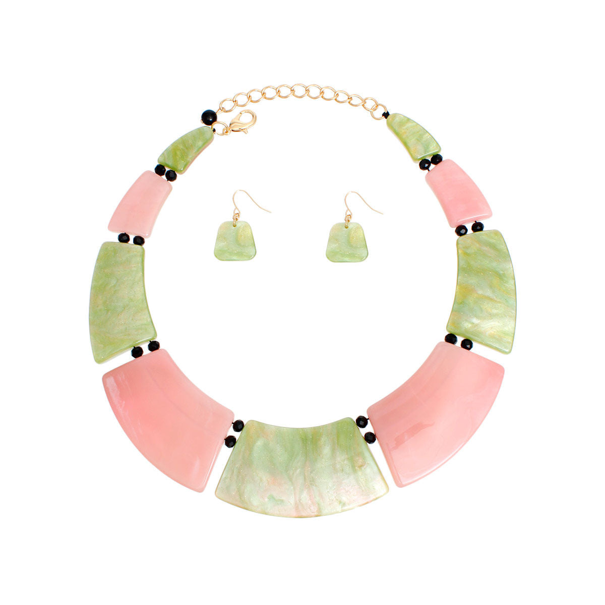 Alpha Kappa Alpha AKA Necklace Pink and Green Plate Collar for Women