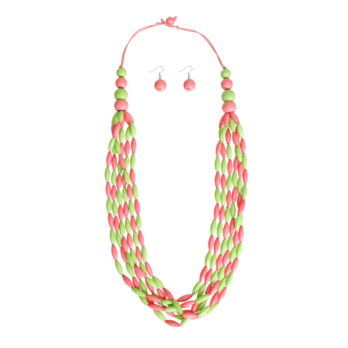 AKA Long Pink Green Toggle Necklace AKA Alpha Kappa Alpha Long Pink Green Toggle Necklace