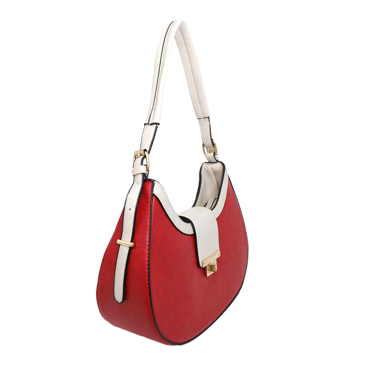 Delta Sigma Theta Inspired Shoulder Handbag Red Flap Rounded Bag for Women