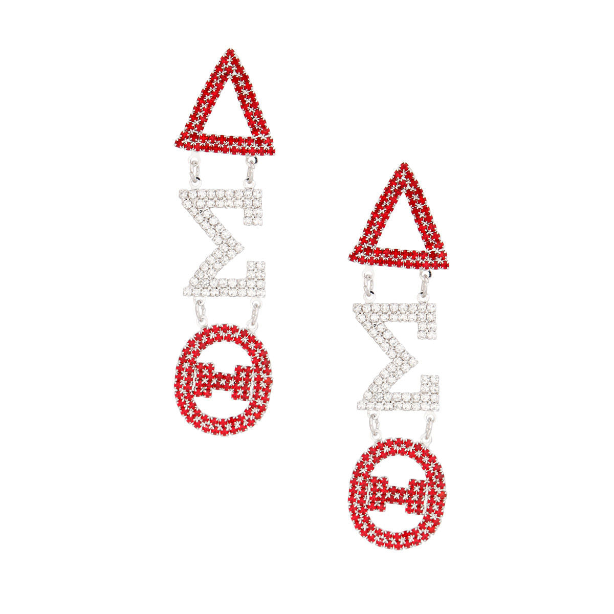 DSSt Earrings Dangle Red Medium Soror Delta Earrings, Delta Sigma Theta Paraphernalia 