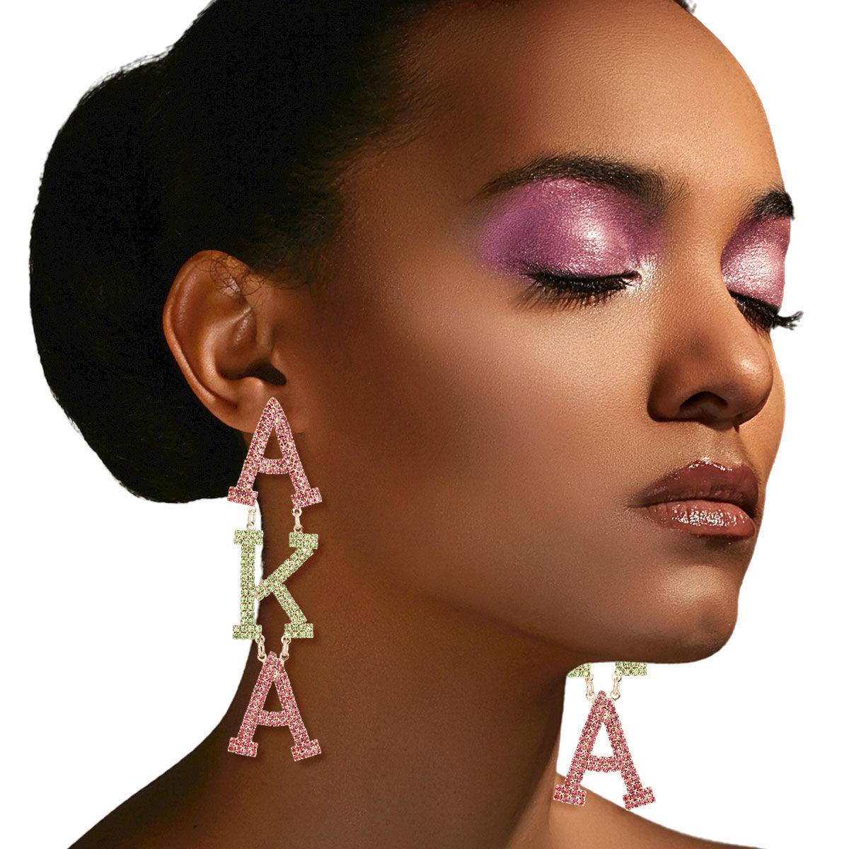 AKA Alpha Kappa Alpha Dangle Bling Earrings