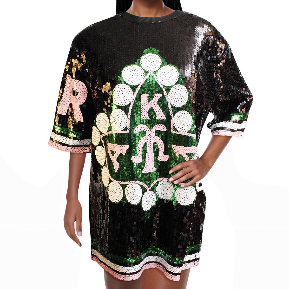 AKA Clothes Sorority Black Ivy Leaf Sequin Jersey Shirt AKA Alpha Kappa Alpha Sorority Black Ivy Leaf Sequin Jersey Shirt