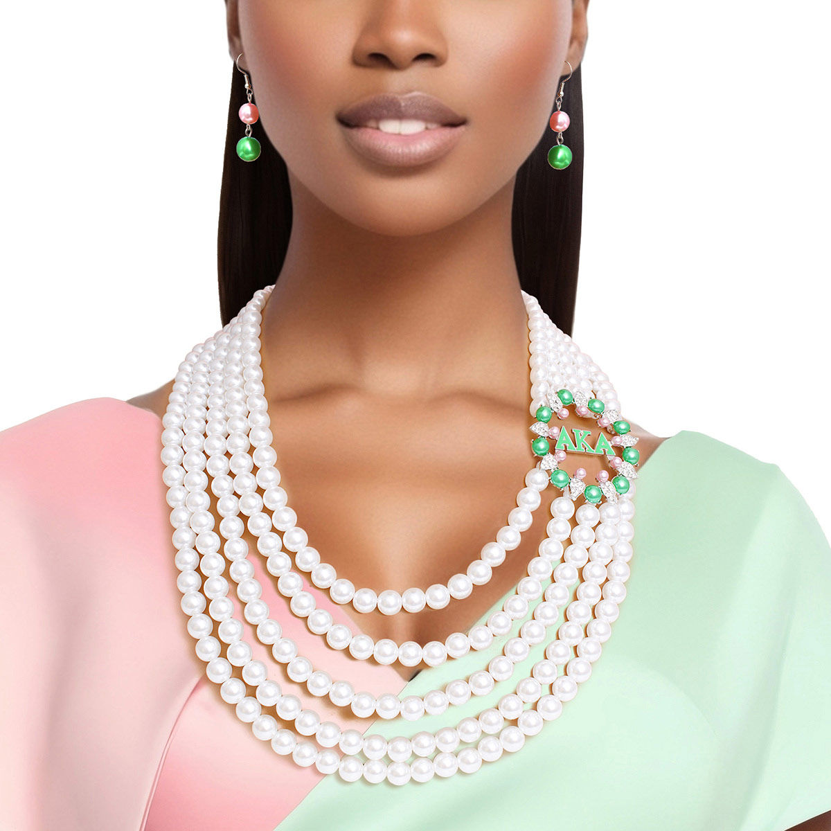 AKA Necklace AKA White Pearls Set Alpha Kappa Alpha