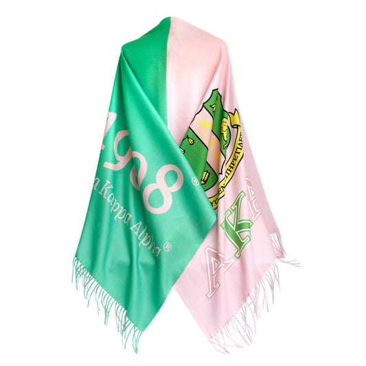 AKA Alpha Kappa Alpha Scarf Sorority Pale Pink Green Fashion Shawl Scarf