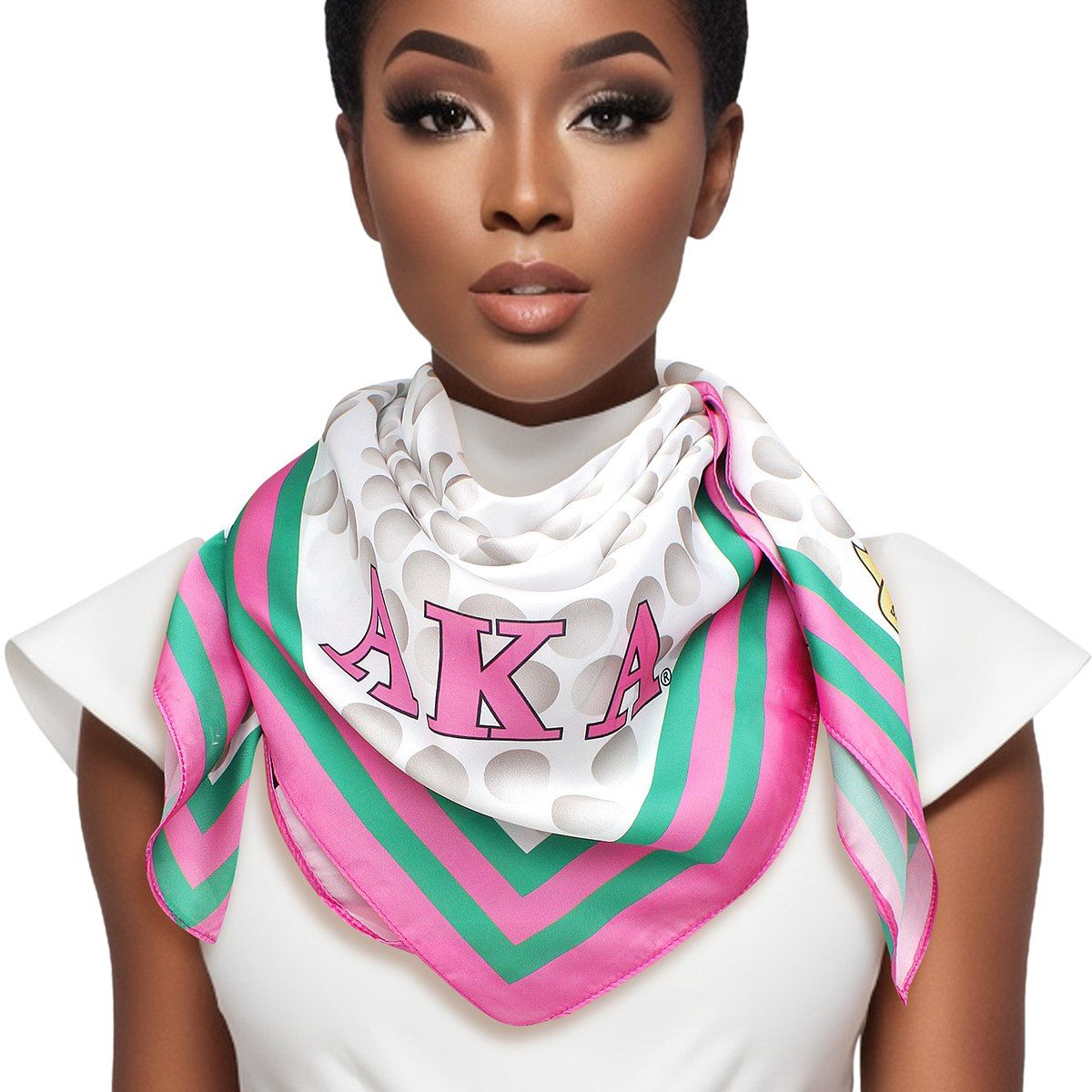 AKA Alpha Kappa Alpha Sorority Pearl Print Square Scarf for Women