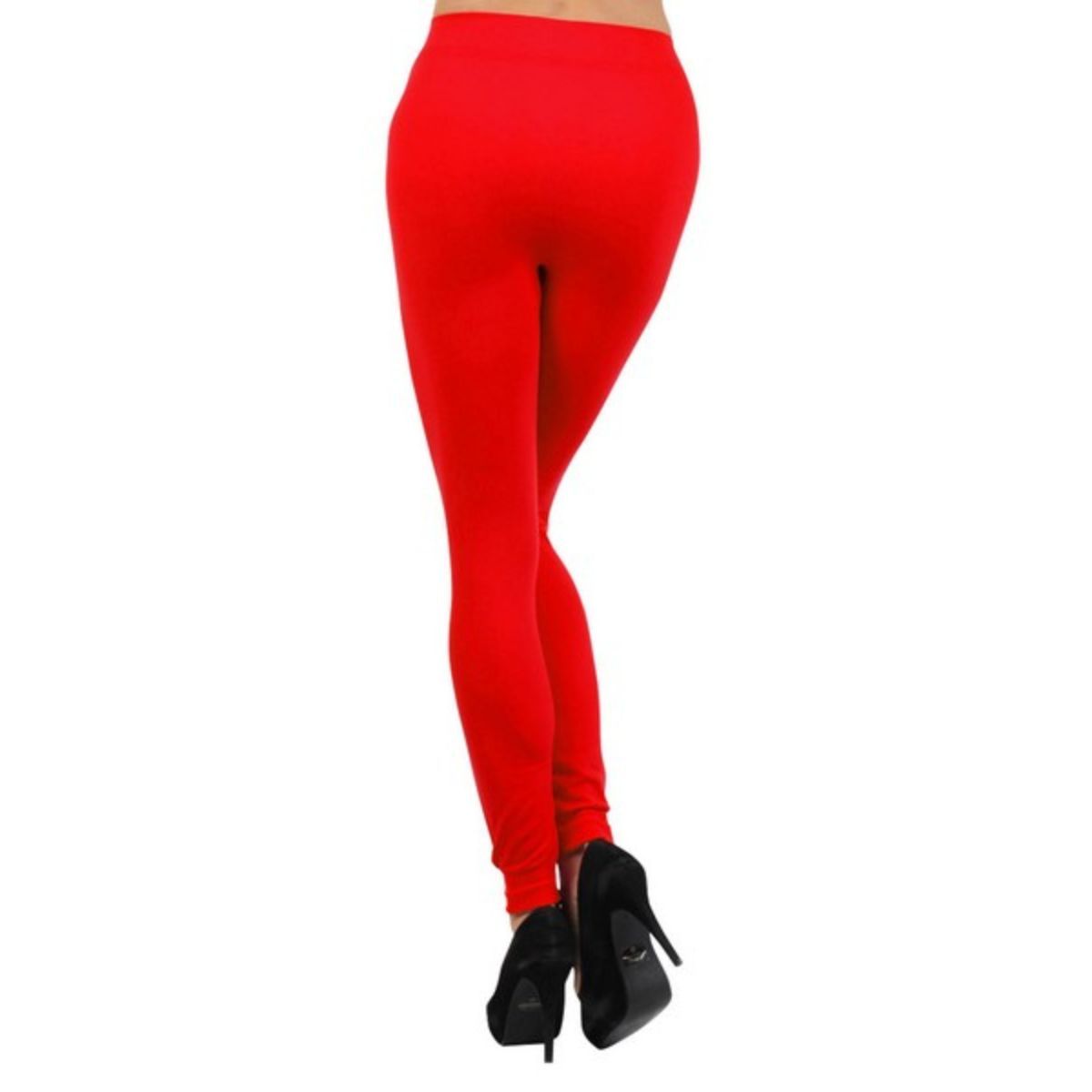 Red Fleece Lined Leggings-Waist 25"-32".