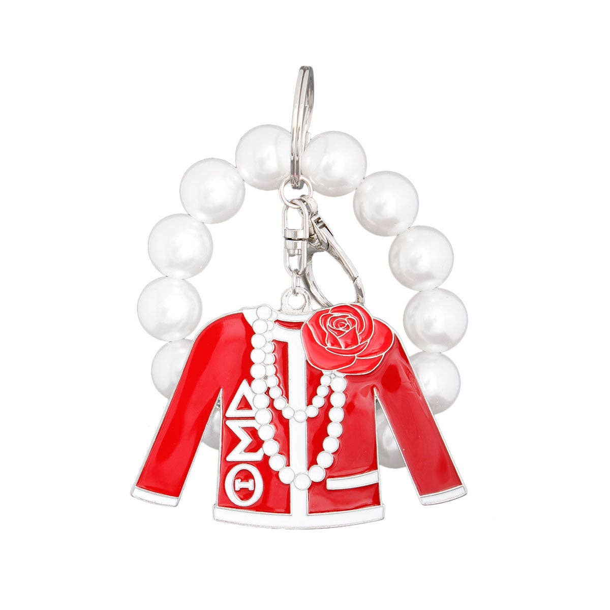 Delta Sigma Theta DST Sweater Red and White Sorority Keychain - Purse Charm