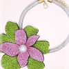 Pink and Green Flower Choker Necklace | AKA-Inspired Statement - Image 3