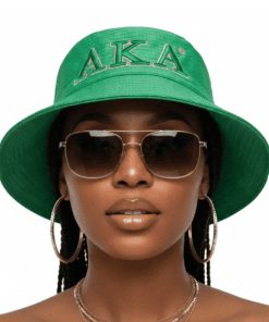 Alternative view of AKA Bucket Hat Sorority Green Mesh Embroidered