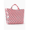 Pink Tote Bag with Green Polka Dots