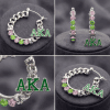 AKA Hoop Earrings Rhinestone Chain | Chic Greek Boutique
