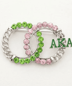 Alternative view of Elegant Alpha Kappa Alpha Rhinestone Brooch | Chic Greek