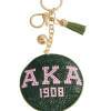 AKA pink and green padded keychain