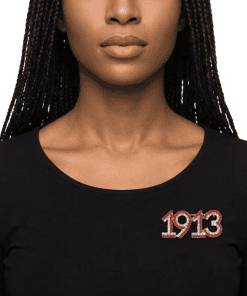 Alternative view of Delta Sigma Theta 1913 Rhinestone Brooch Pin