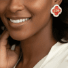 Elegant DST Clover Stud Earrings - Image 2