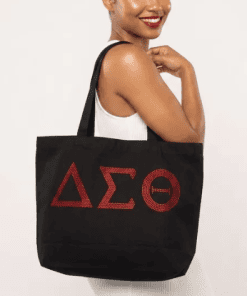 DST Tote Bag Black Rhinestone
