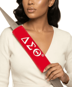 Alternative view of Delta Sigma Theta Seat Belt Covers | Crimson Plush 2-Piece Set
