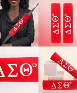 Delta Sigma Theta Seat Belt Covers | Crimson Plush 2-Piece Set