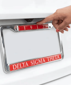 DST License Plate Frame - Chrome with Crimson 1913 Inset