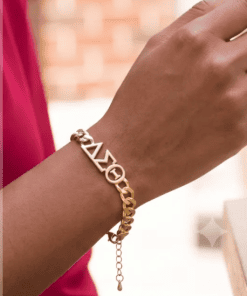 Alternative view of DST Gold Chain Greek Letter Bracelet