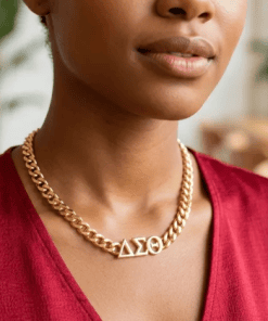 DST Gold Chain Greek Letter Necklace