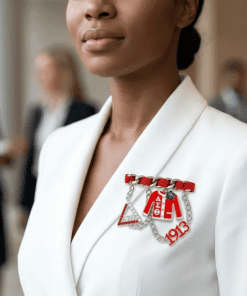 Alternative view of DST Ribbon Pin Brooch