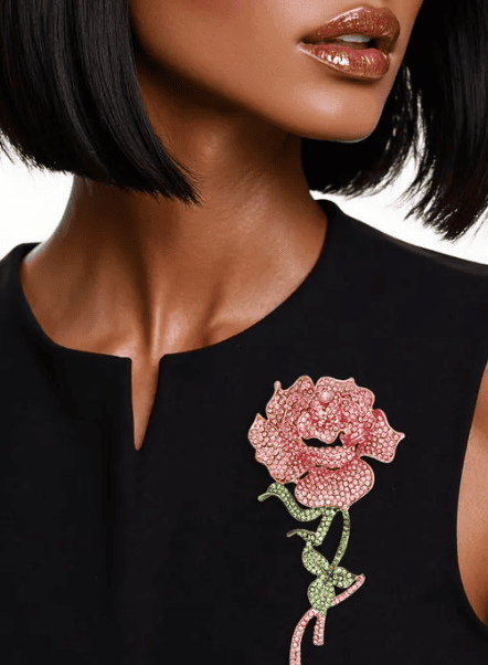 AKA Inspired Pink Rose Brooch