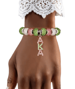 AKA Sorority Greek Charm Cable Bangle Bracelet
