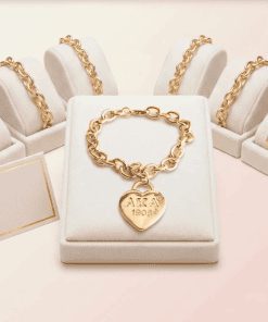 Alternative view of AKA Gold 1908 Bracelet With Legacy Heart Lock Chain