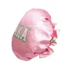 AKA Satin Sleep Bonnet Cap Pink Green - Image 5