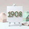 AKA 1908 Pearl Brooch – Green and Pink Pearl Founding Year Pin - Image 3