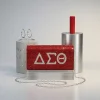Delta Sigma Theta Rhinestone Clutch – Red Flap With Clear DST Letters - Image 2