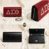 Delta Sigma Theta Rhinestone Clutch – Red Flap With Clear DST Letters - Image 5