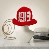 Delta Sigma Theta Crochet Bucket Hat – Red Ruffle Brim With White 1913 Detail - Image 3