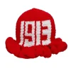 Delta Sigma Theta Crochet Bucket Hat – Red Ruffle Brim With White 1913 Detail - Image 4