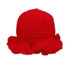 Delta Sigma Theta Crochet Bucket Hat – Red Ruffle Brim With White 1913 Detail - Image 5