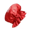 DST Satin Sleep Bonnet Cap Red White - Image 5