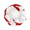 DST Satin Sleep Bonnet Cap Red White - Image 6