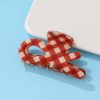 red and white plaid hair claw clip