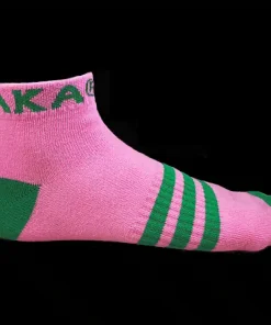 Pink AKA ankle socks with green