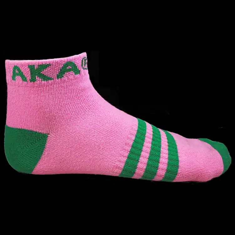 Pink AKA ankle socks with green