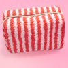 red and white makeup bag