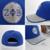 ZPB Blue Canvas Greek Rhinestone Baseball Cap - Image 3