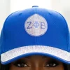 ZPB Blue Canvas Greek Rhinestone Baseball Cap - Image 4
