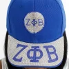 ZPB Blue Greek Rhinestone Brim Baseball Cap - Image 3