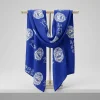 ZPB Long Blue and White Shield Rectangle Scarf - Image 3