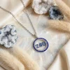 ZPB Rhinestone Circle Greek Pendant Chain Necklace - Image 4