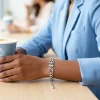 Zeta Phi Beta Greek Letter Bracelet – Silver ZPB Curb Chain - Image 2