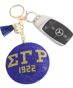Alternative view of Blue Gold Padded Sorority Keychain